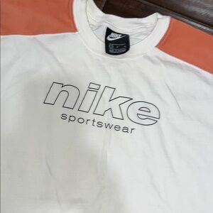 Nike Women's White and Orange Crop Top